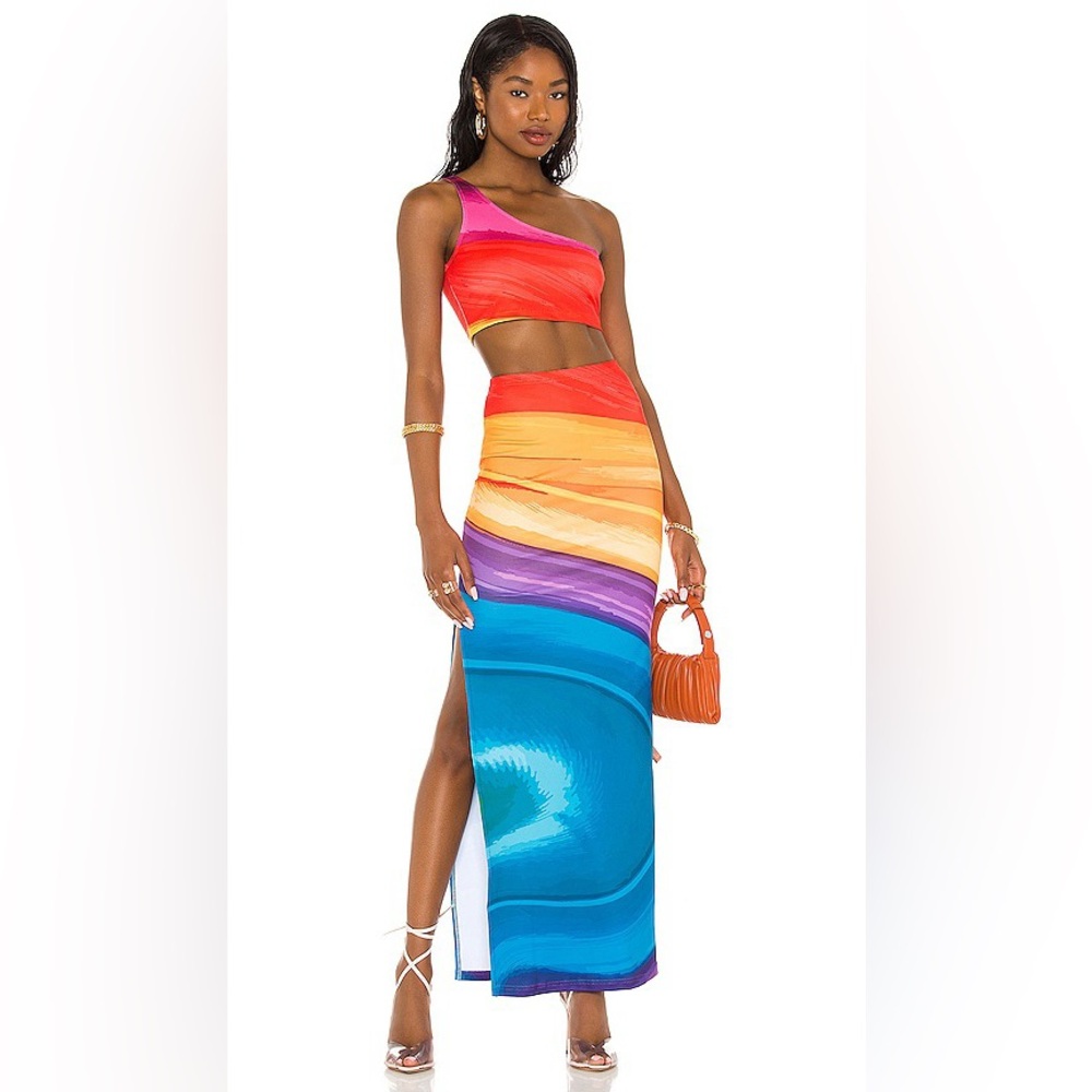 Farai London S Small tala maxi set / dress in rainbow